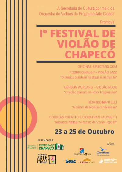 Festival acontece entre 23 a 25 de outubro, por meio da Secretaria de Cultura do município