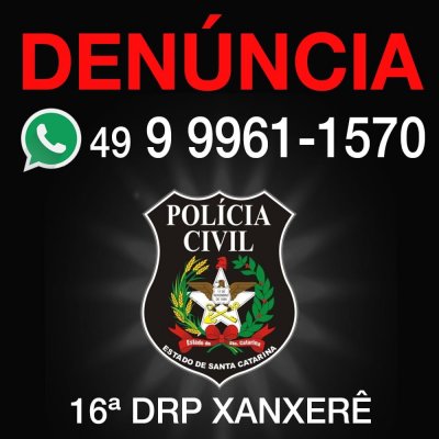 Denúncias e informações podem ser enviadas através do WhatsApp pelo número (49) 9 9961-1570 (Foto: Polícia Civil)