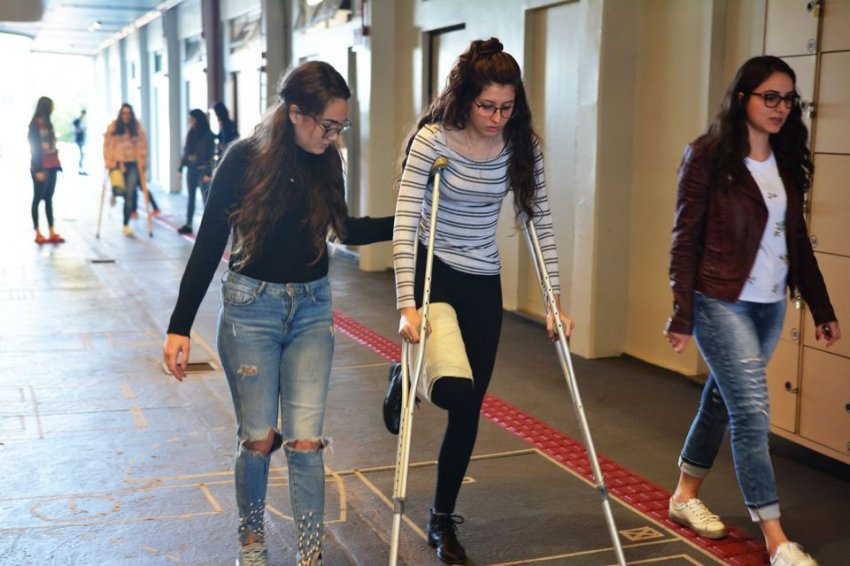 Os estudantes vivenciaram a realidade das pessoas com deficiência