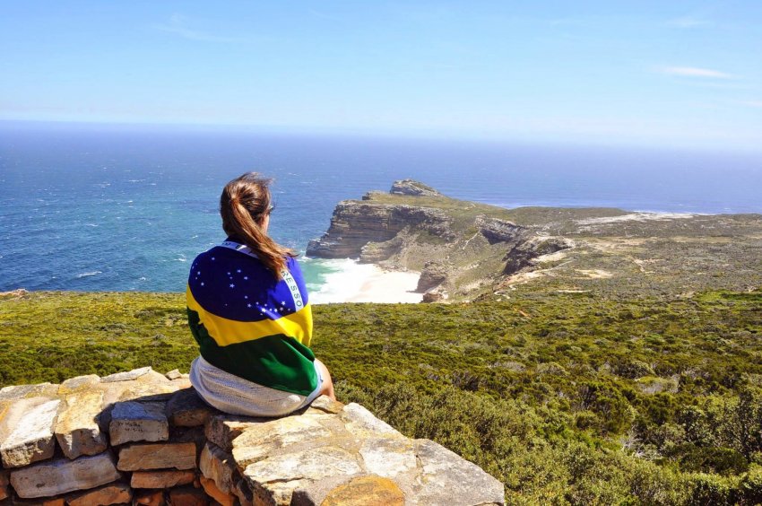 Gabriela foi ao Cabo da Boa Esperança, na África do Sul