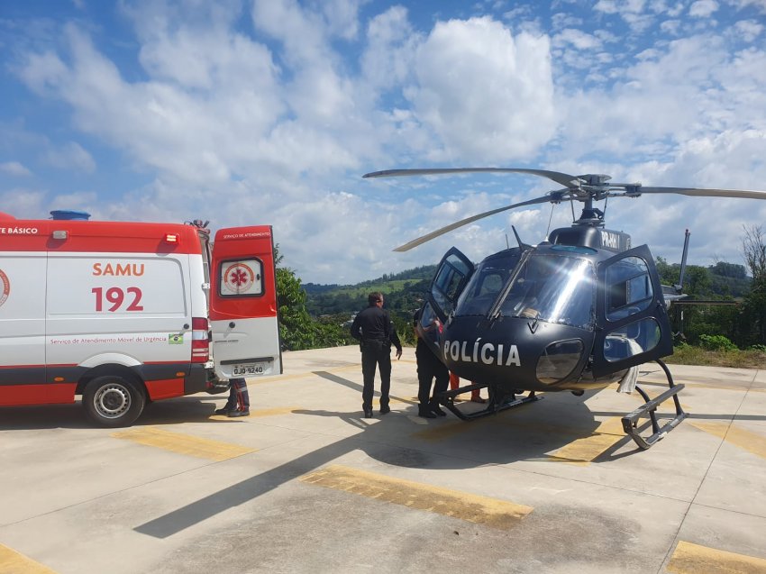 Paciente foi levado ao Hospital Regional do Oeste (HRO), em Chapecó, pela equipe do Saer/Sara/Fron