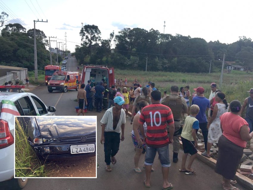Jovem de 21 anos conduzia um VW/Gol quando atropelou cinco pessoas em Xaxim (Foto: Polícia Militar)