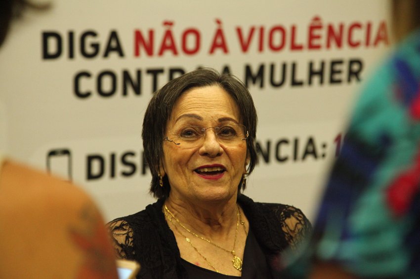 A ativista Maria da Penha, que dá nome à lei, durante evento em Florianópolis, em janeiro de 2019