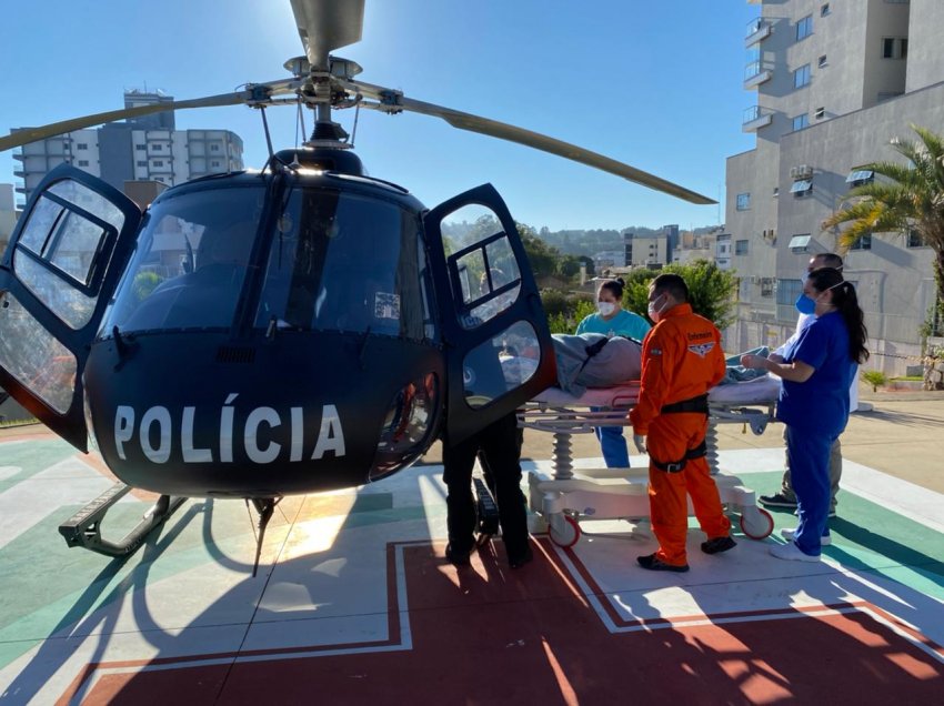 Paciente foi levada ao HRO de helicóptero