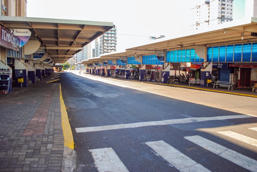 Terminal Urbano de Chapecó está sem circulação de passageiros desde o dia 19 de março