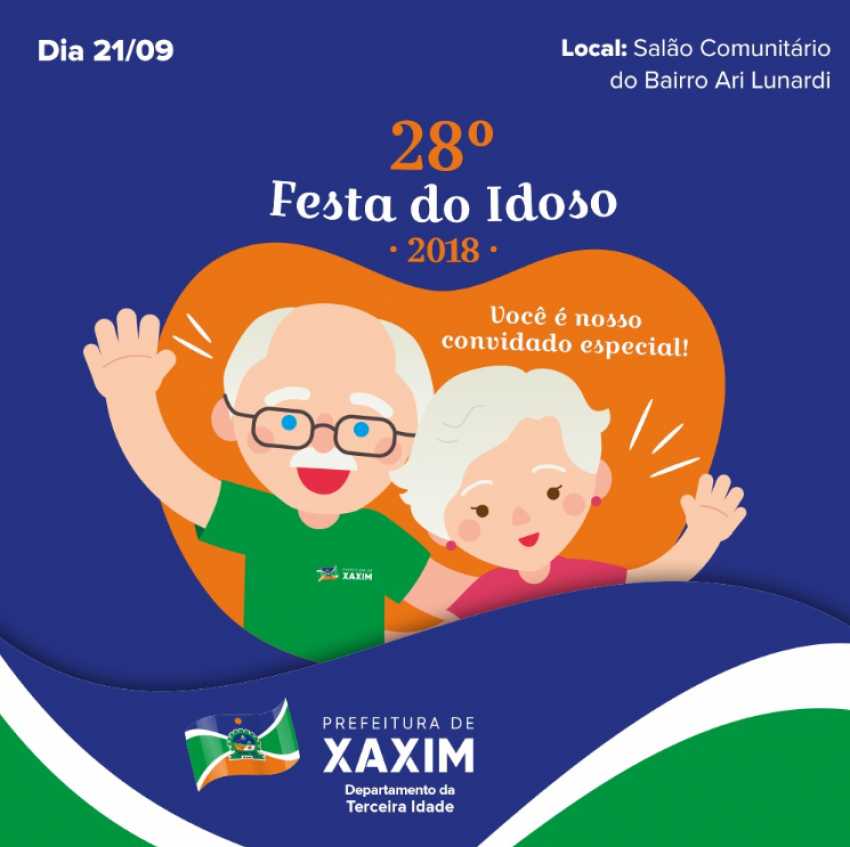 Festa Municipal do Idoso será no próximo dia 21 de setembro em Xaxim
