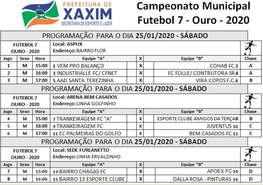 Campeonato de Futebol Suíço começa no sábado (25), na Aspux, no bairro Flor