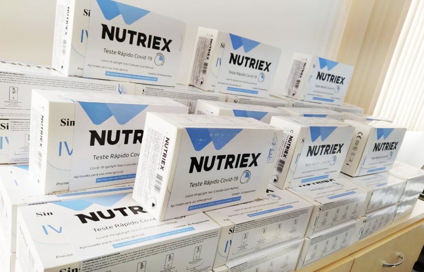 Foram adquiridos mil testes rápidos, com um investimento de R$ 66.390,00