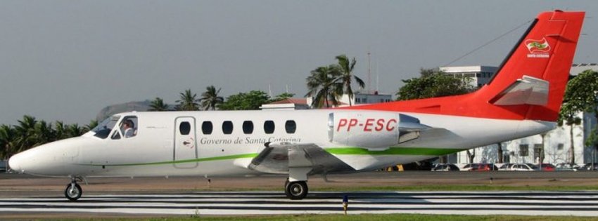 Citation (PP-ESC) é uma das aeronaves oficiais do Governo de SC