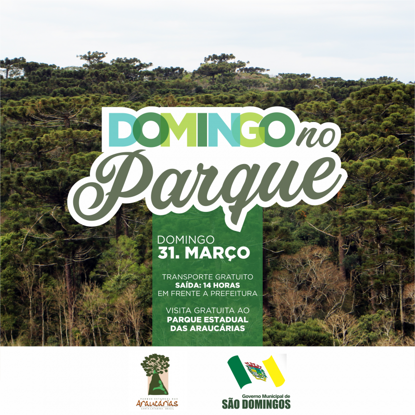 Domingo no Parque é uma iniciativa da Prefeitura de São Domingos e do Parque Estadual das Araucárias
