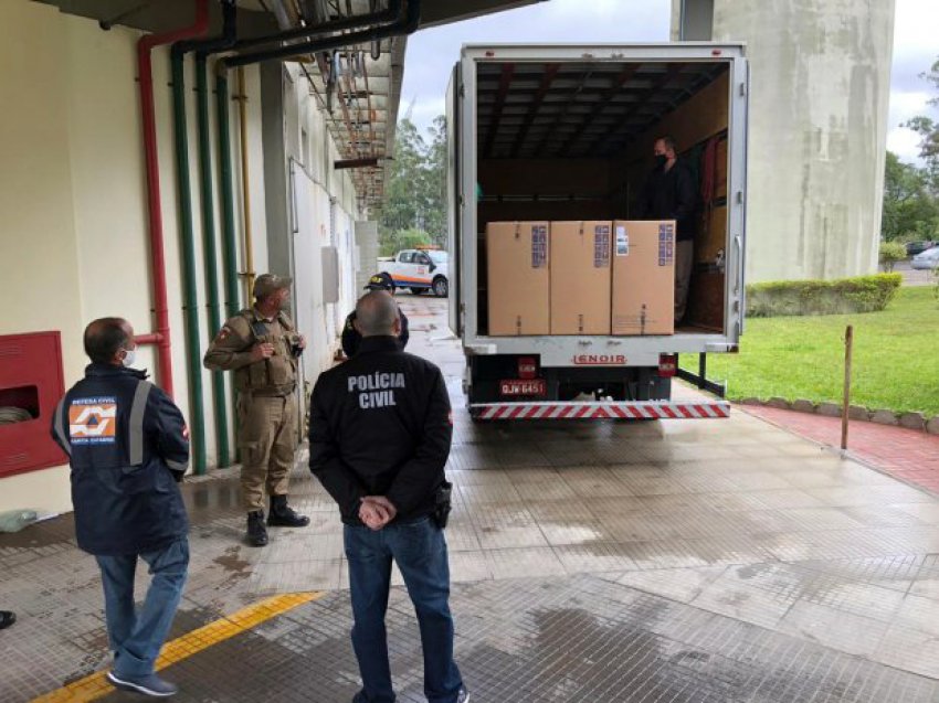 Força-tarefa trabalha para realizar entrega dos equipamentos em Santa Catarina