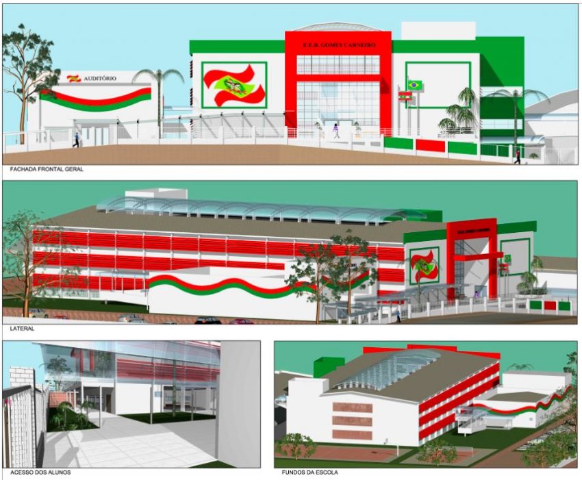 Projeto licitado em 2014 apresenta como ficaria nova estrutura do Gomes Carneiro (Imagem: Arquivo de Zelci Lorenzon)
