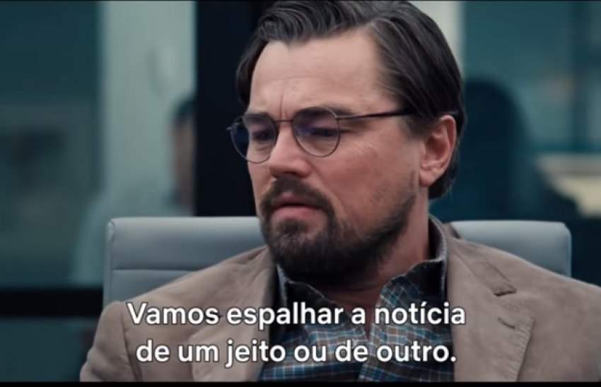 Leonardo DiCaprio em ação no filme "Não Olhe Para Cima"