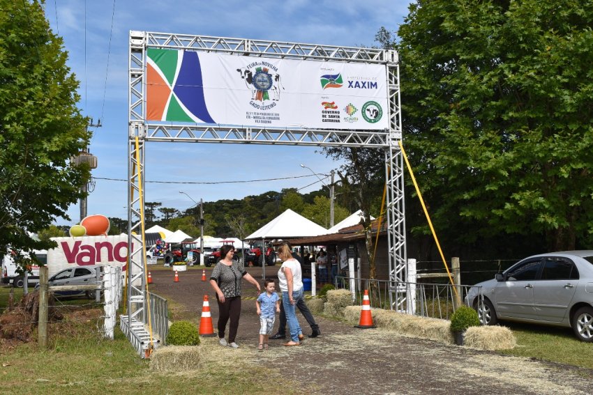 Feira da Novilha e Gado Leiteiro funcionou entre os dias 16 a 18 de fevereiro, no Parque de Exposições de Vila Diadema, em Xaxim (Foto: Prefeitura de Xaxim)